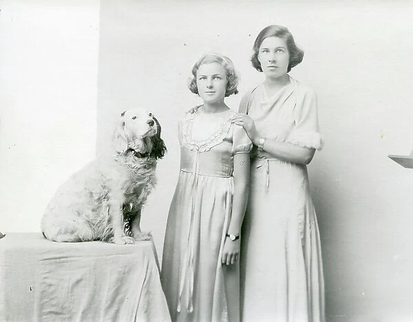 Whittington Girls [with spaniel dog], December 1933