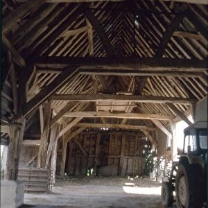 Barn interior at Castle Farm, Amberley, West Sussex