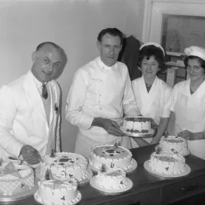 Christmas cakes, St Richards Hospital, Chichester, 4 Dec 1962 Christmas cakes, St Richards Hospital, Chichester, 4 Dec 1962