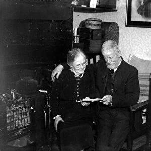 Couple celebrating their Golden Wedding anniversary, February 1942
