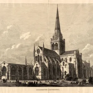 Engraving of Chichester Cathedral, 1881