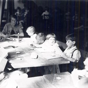 Evacuees having lessons at school, September 1939