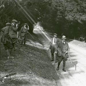 Hunting in West Sussex, February 1938