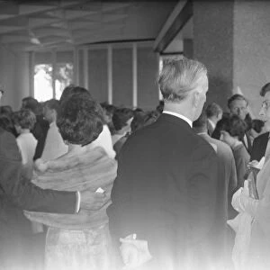 Leslie Evershed-Martin talking to Princess Marina in the foyer of Chichester Festival Theatre, July 1962