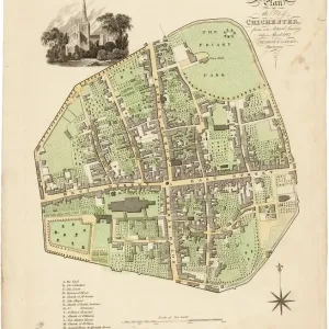 1812 Chichester City Walls Map Print 1812 Chichester City Walls Map Print