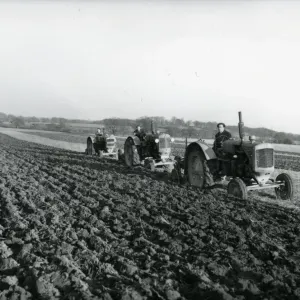 Ploughing for barley at Crawford Farm, Balls Cross