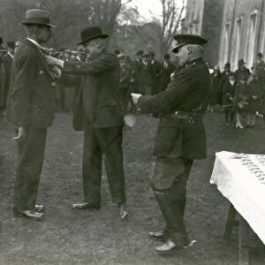Presentation of medals to special constables in Petworth Park, March 1930
