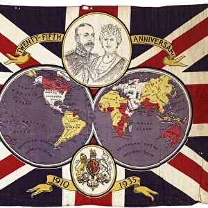 Printed cloth jubilee flag, 1935