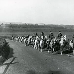 Royal Scots riding up Duncton Hill, August 1936