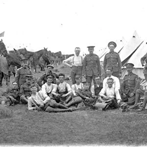 RSR 16th Battalion, Sussex Yeomanry, at camp with horses