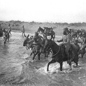 RSR 2 / 6th Battalion, Peshawar Mountain Battery crossing river, 1917