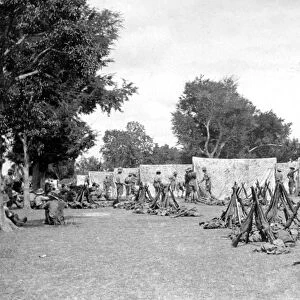 RSR 2 / 6th Battalion, Tent pitching near Shimsha River, India 1916