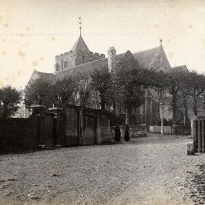 Rye: St Marys church and surrounding buildings, 5 November 1890