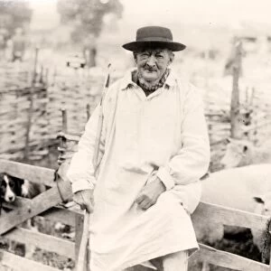 Shepherd in smock at Findon Sheep Fair, 1931