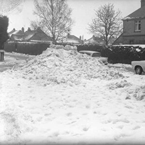 Snow scene in Clay Lane, Fishbourne, Sussex