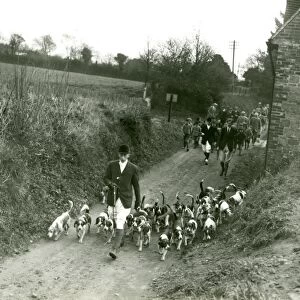 Storrington Beagles Meet, Fittleworth, March 1938