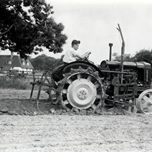 Tractor Ploughing at Halnaker - 23 July 1945