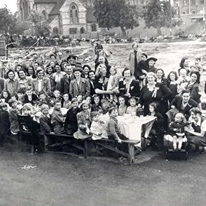 VE Day street party in Lyon Street, Bognor, 8 May 1945