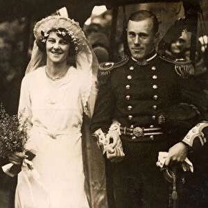 Wedding Couple at Chichester Cathedral, 1930