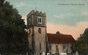 Church Prints: Aldingbourne Church exterior, 1905