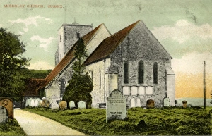 Church Prints: Amberley church exterior c. 1900