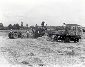 Baling Hay at Newton Farm, Hereford - July 1945