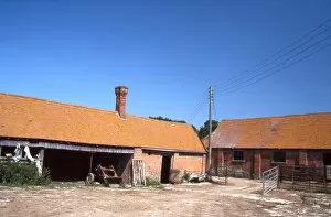 David Johnston Collection: Barns at Clapham Farm, Clapham, West Sussex