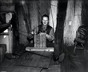 Images Dated 2nd April 2015: Blind Basket Maker at work - about 1942