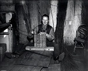 Blind Basket Maker at work - about 1942 Blind Basket Maker at work - about 1942