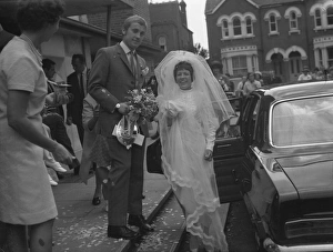 Bride and Groom standing outside St Richards Church, Chichester Bride and Groom standing outside St Richards Church, Chichester