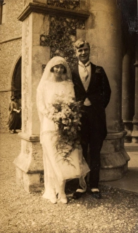 Fashion Prints: Bride and Groom on Wedding Day, 1925