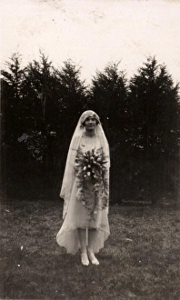 Flowers Prints: Bride on Wedding Day, 1920s