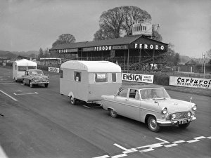 Caravan rally at Goodwood Motor Circuit, 14 May 1962