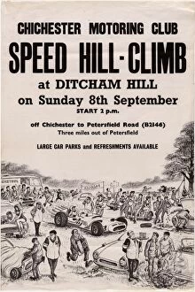 Additional Manuscript Collection: Chichester Motoring Club Speed Hill Climb at Ditcham Hill Poster