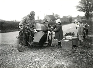 Children selling wild flowers to motorists, April 1927 Children selling wild flowers to motorists, April 1927