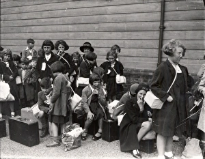 Boys Prints: Children waiting to be evacuated, July 1939