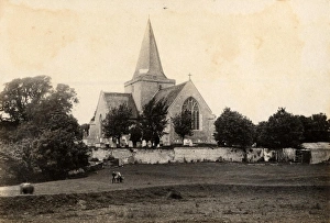 Religion Prints: The church at Alfriston, 25 June 1892
