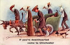 Prints & Drawings Collection: Comic postcard: If you re downhearted come to Chichester