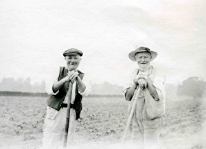 Hats Prints: Two county folk in a field