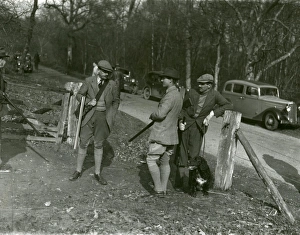 Trees Prints: Deer hunters in West Sussex, February 1938