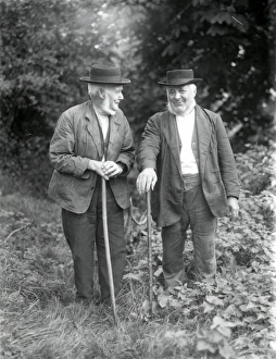 Happy Prints: Two elderly country folk in the country at Upperton, Sussex, 1935