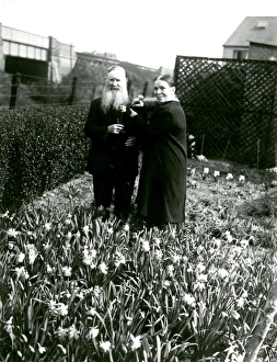Beard Prints: Elderly couple celebrating their Golden Wedding anniversary, March 1938