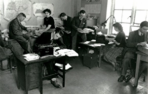 1950s Prints: In the electoral registration room, Chichester, 1950s
