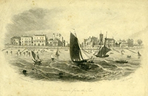 Engraving of Bognor viewed from the Sea