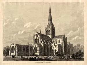 Urban Collection: Engraving of Chichester Cathedral, 1881