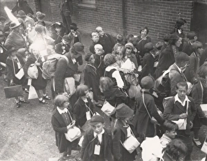 Boys Prints: Evacuees waiting to catch the train, September 1939