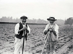 Hats Prints: Two farming men in a field