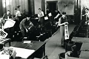 Images Dated 2nd December 2013: Filling ballot boxes in Council Chamber in first post-war election