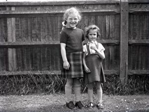 Chichester Photographic Collection: Two girls in playground of Lancastrian Infants School, Chichester, May 1956