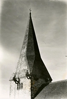 Graffham Church Spire Reshingling - about November 1948